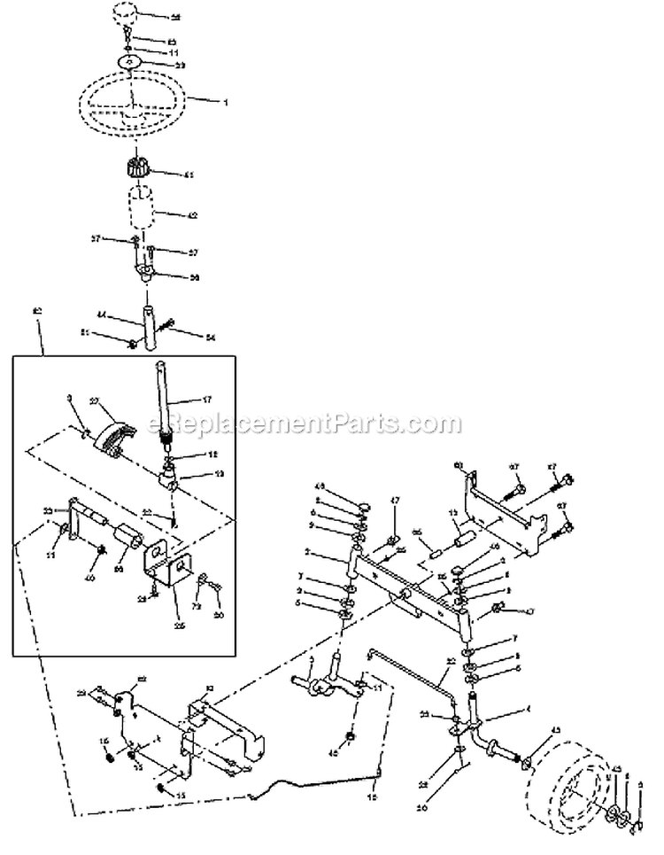 Page D Diagram and Parts List for WE13T38D  Weed Eater Lawn Tractor